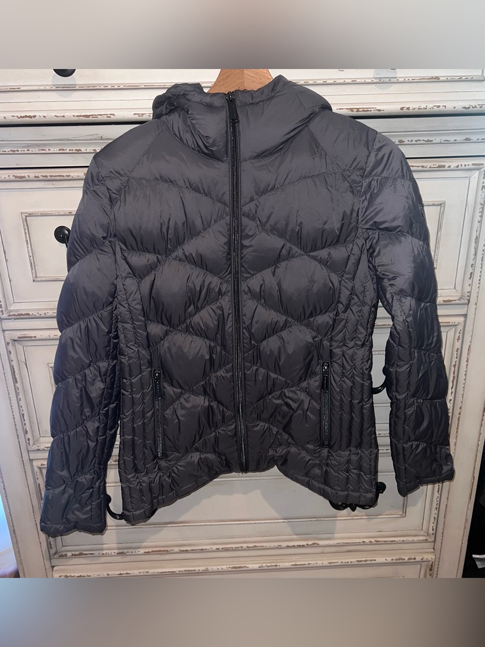Lightweight Quilted Hooded Jacket - Charcoal Grey